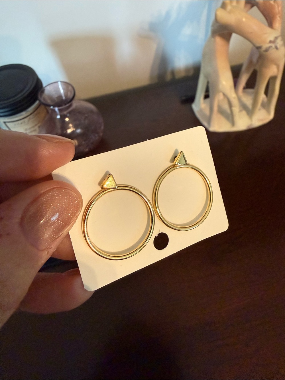 Uncommon James Gold Hoop Earrings with Triangle Top